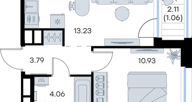 1-к. квартира, 33 м²