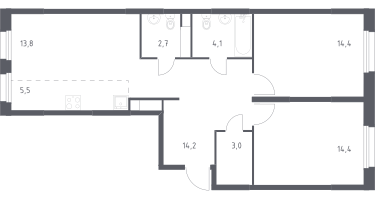 Студия, 70&nbsp;м²