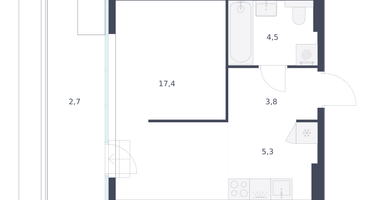 Студия, 33 м²