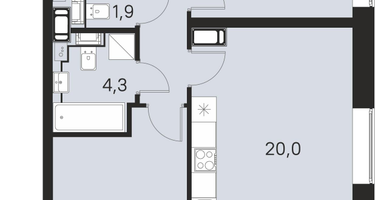 2-к. квартира, 64&nbsp;м²