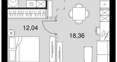 2-к. квартира, 36&nbsp;м²
