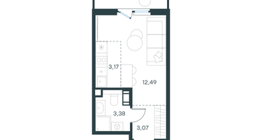 Студия, 24 м²