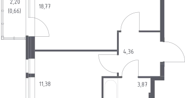 1-к. квартира, 39&nbsp;м²