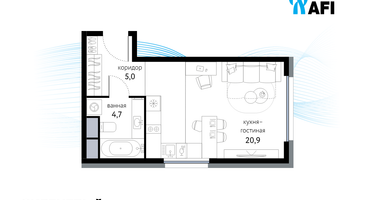 Студия, 30&nbsp;м²