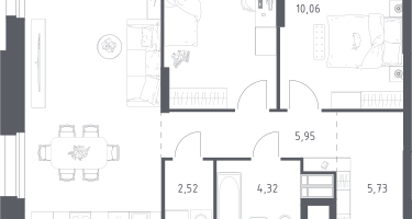 2-к. квартира, 65&nbsp;м²