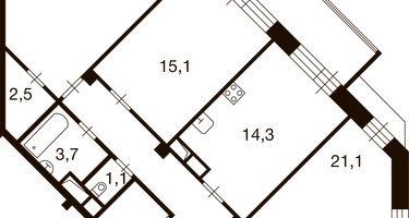 3-к. квартира, 95 м²