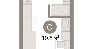 Студия, 19 м²