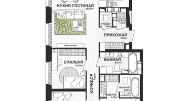 3-к. квартира, 93&nbsp;м²