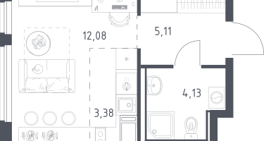 Студия, 24&nbsp;м²