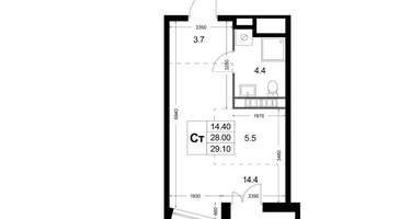 Студия, 28 м²