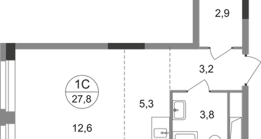 Студия, 27 м²