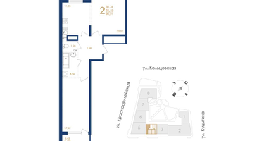 2-к. квартира, 67&nbsp;м²