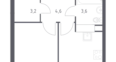 1-к. квартира, 33&nbsp;м²