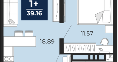 1-к. квартира, 37&nbsp;м²