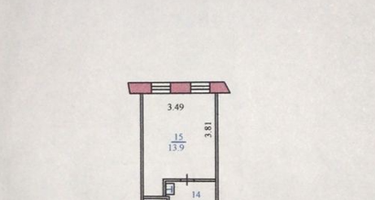 1-к. квартира, 18,7&nbsp;м²