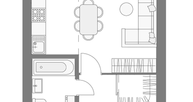 1-к. квартира, 27&nbsp;м²