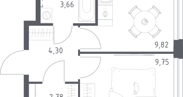 1-к. квартира, 30&nbsp;м²