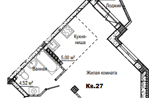 1-к. квартира, 33&nbsp;м²