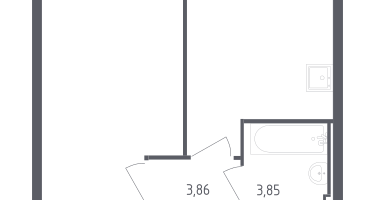 1-к. квартира, 34&nbsp;м²