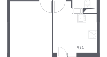 1-к. квартира, 36&nbsp;м²