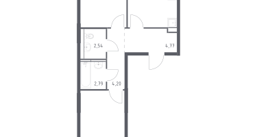2-к. квартира, 57&nbsp;м²