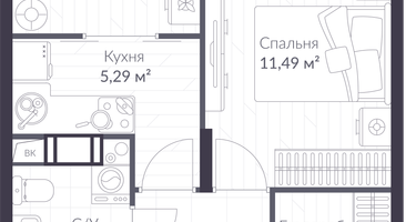 Студия, 40&nbsp;м²