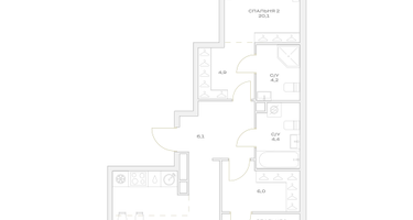 3-к. квартира, 75 м²
