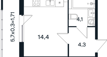 Студия, 24&nbsp;м²