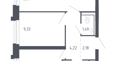 2-к. квартира, 45&nbsp;м²