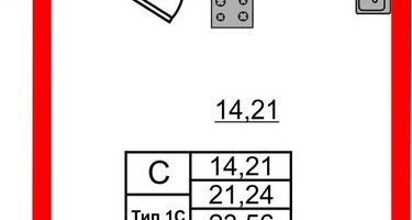 Студия, 21&nbsp;м²
