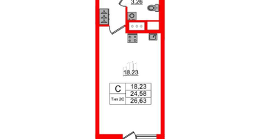 Студия, 24&nbsp;м²