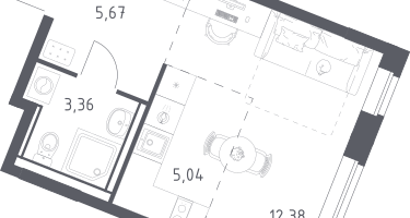 Студия, 26&nbsp;м²