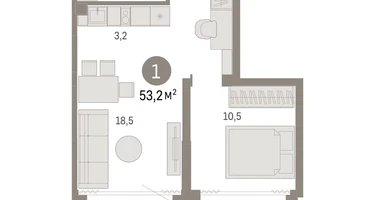 1-к. квартира, 53&nbsp;м²