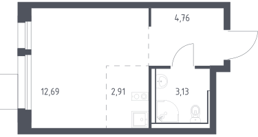Студия, 23&nbsp;м²
