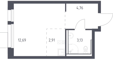 Студия, 23&nbsp;м²