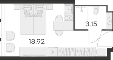 Студия, 21 м²