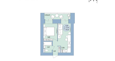 1-к. квартира, 30&nbsp;м²