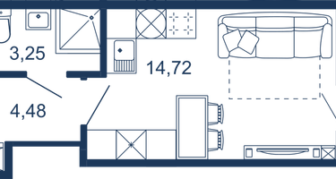 Студия, 23&nbsp;м²