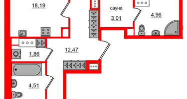 3-к. квартира, 83 м²