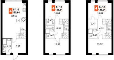 4-к. квартира, 125&nbsp;м²