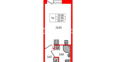 Студия, 21&nbsp;м²
