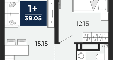 1-к. квартира, 35&nbsp;м²