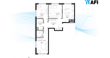 3-к. квартира, 76 м²