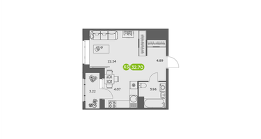 Студия, 32&nbsp;м²