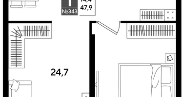 1-к. квартира, 47&nbsp;м²