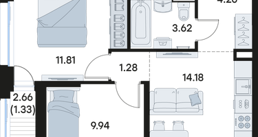2-к. квартира, 46 м²