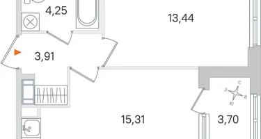 1-к. квартира, 38&nbsp;м²