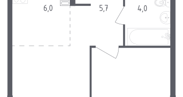 1-комнатная квартира, 35&nbsp;м²