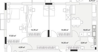 3-к. квартира, 89&nbsp;м²