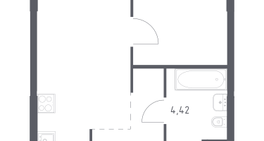 1-к. квартира, 34&nbsp;м²